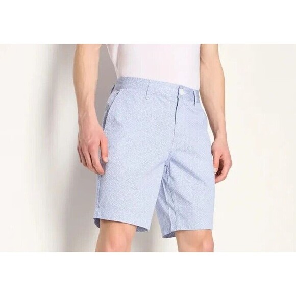 AX Armani Exchange Men's Twill Shorts Geo-Print Stretch Cotton Blue Size 38 - Picture 1 of 8